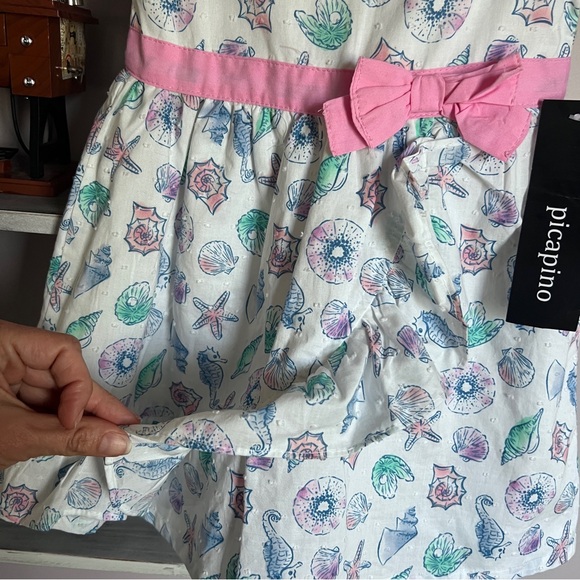 Sea shell pastel print ruffle dress - Picture 4 of 9